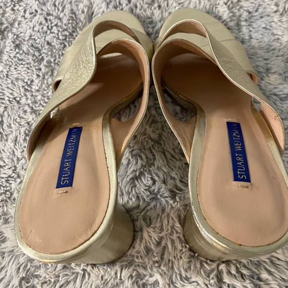 Stuart Weitzman Metallic Gold Heeled Sandals - Picture 5 of 5